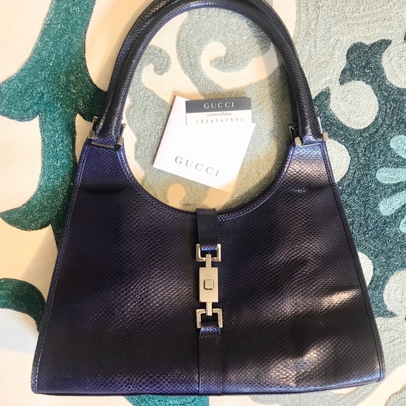 RARE Gucci Purple lizard leather Jackie O bag - Picture 2 of 8
